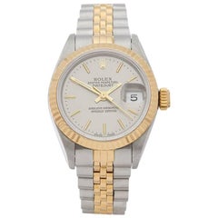 Used Rolex Ladies Yellow Gold Stainless Steel Datejust Automatic Wristwatch Ref 69173
