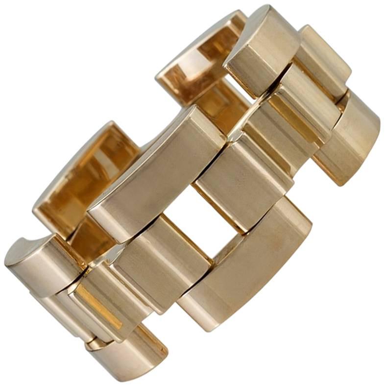 Tiffany & Co. Retro Gold Link 'Tank Track' Bracelet