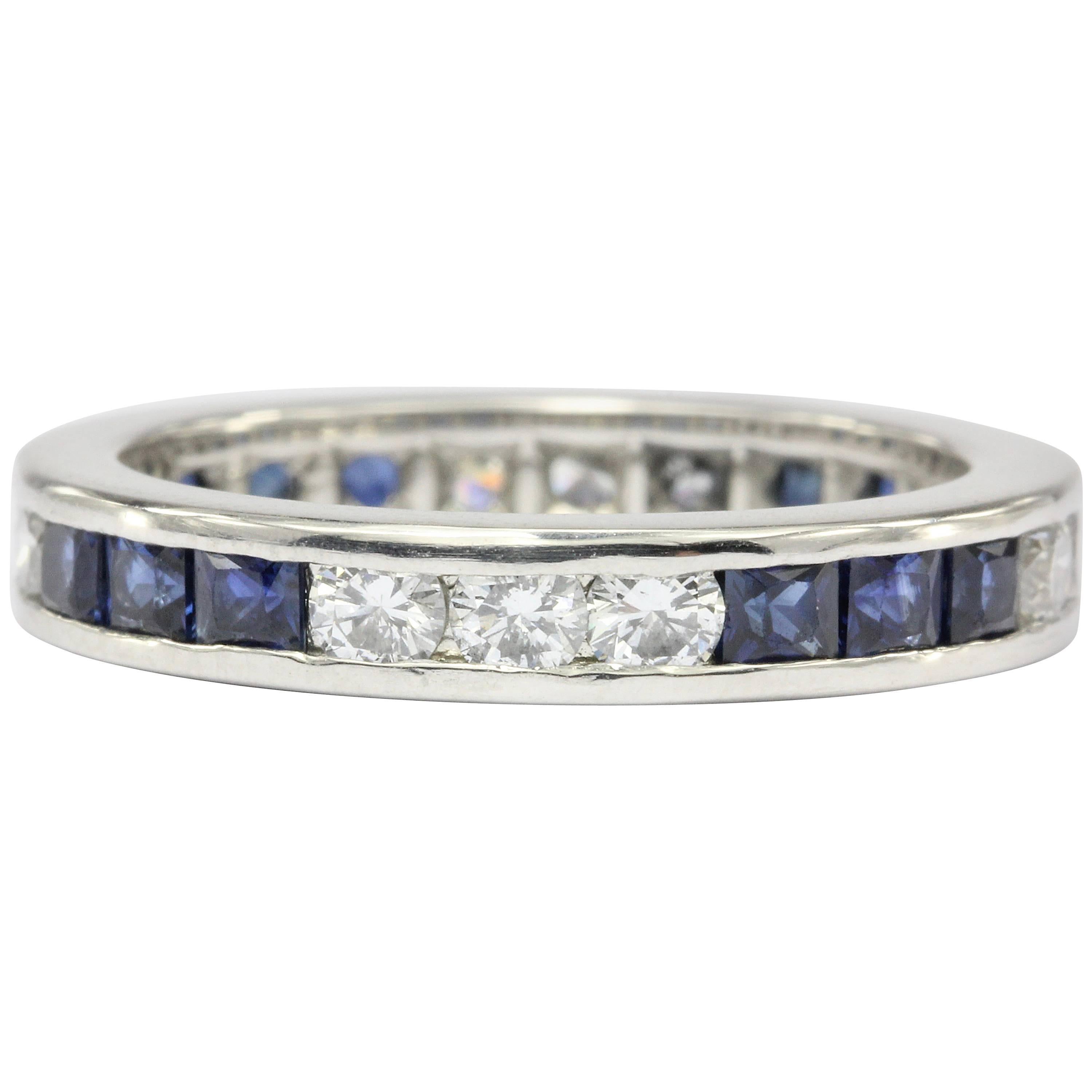 sapphire diamond band