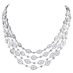 Lovely Multi Strand Diamond Necklace