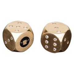 Yellow Gold Dice with Diamonds