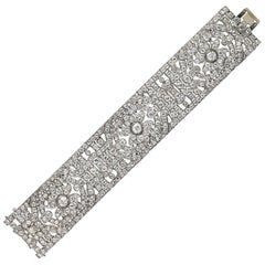 1920s French Art Deco Diamond Platinum Bracelet