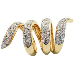 Rose Gold Swirl with Brilliant Cut 4.95 ct Diamonds Ring