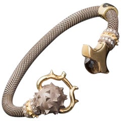 Gold and Smoky Quartz Ares Bracelet