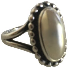 Georg Jensen Sterling Silver Ring No. 9 with Silver Stone