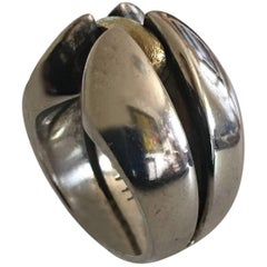 Georg Jensen Sterling Silver Ring with Gold No. 311