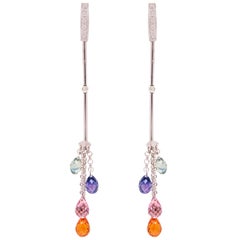 Ella Gafter Multicolor Sapphire and Diamond Drop Earrings