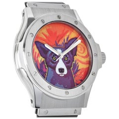 Hublot stainless steel Limited Edition Rodrigue Blue Dog Automatic Wristwatch