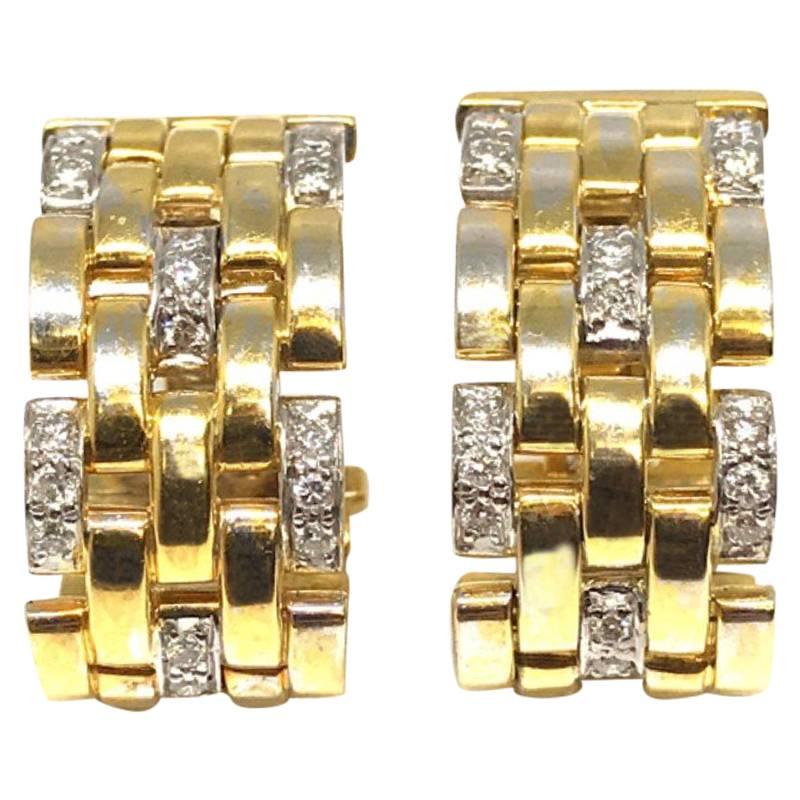 Cartier Maillon Panthere Clip-On Earrings For Sale