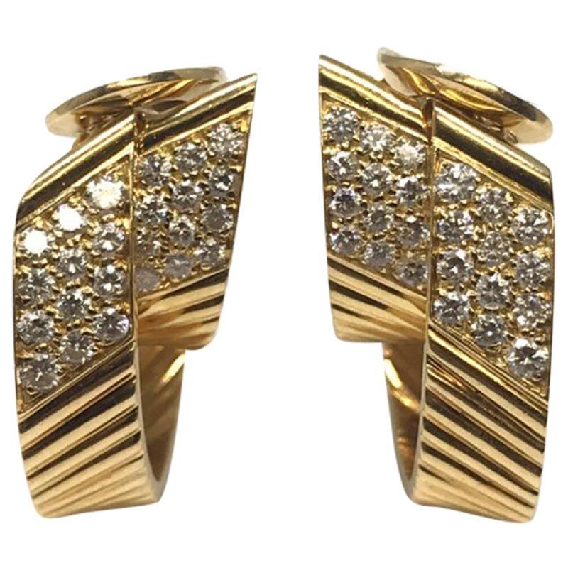Van Cleef & Arpels Diamond Double Loop Earrings For Sale