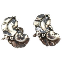 Pair of Georg Jensen Leaf & Berry No. 50A Earrings