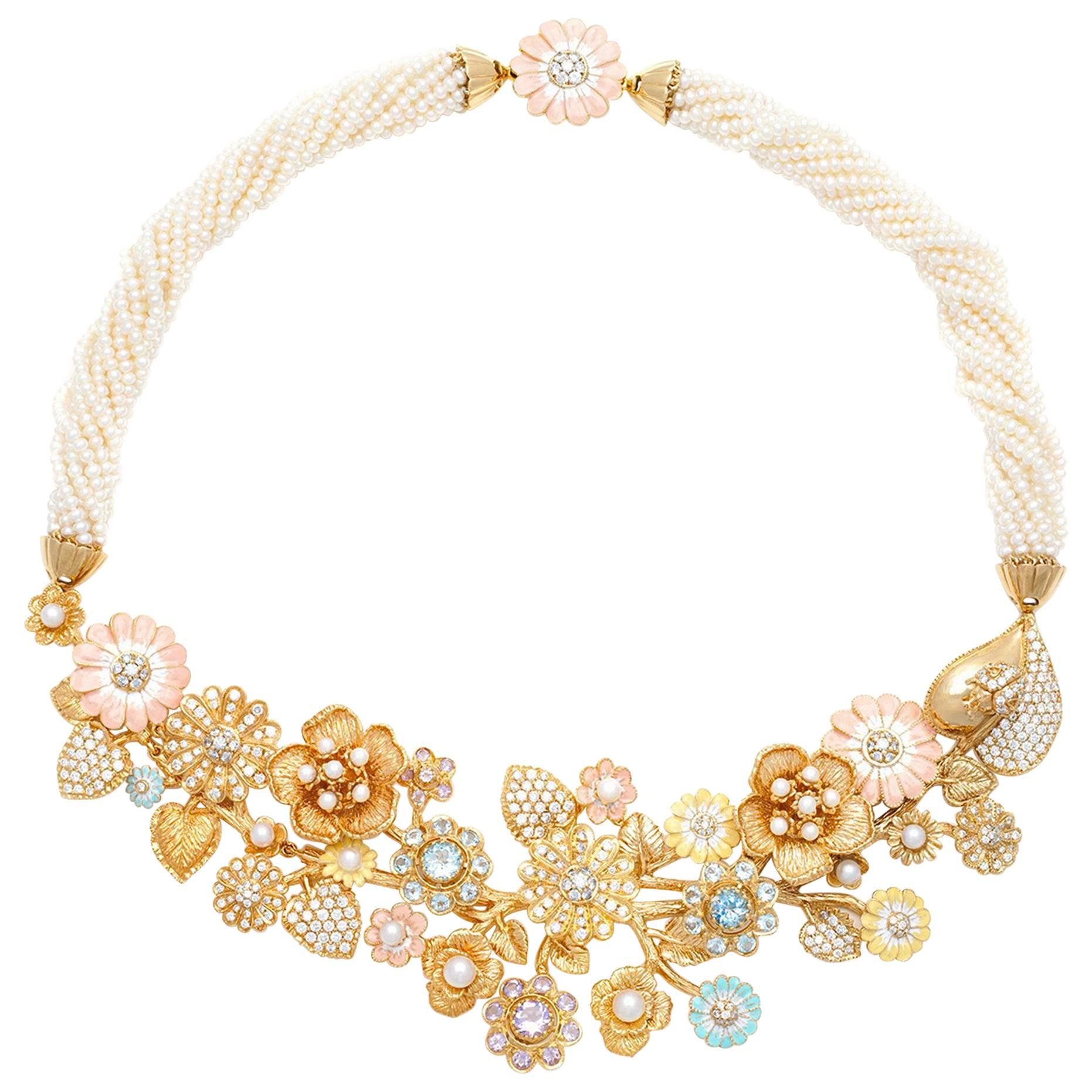 Matina Amanita Flowers Serenade Necklace For Sale