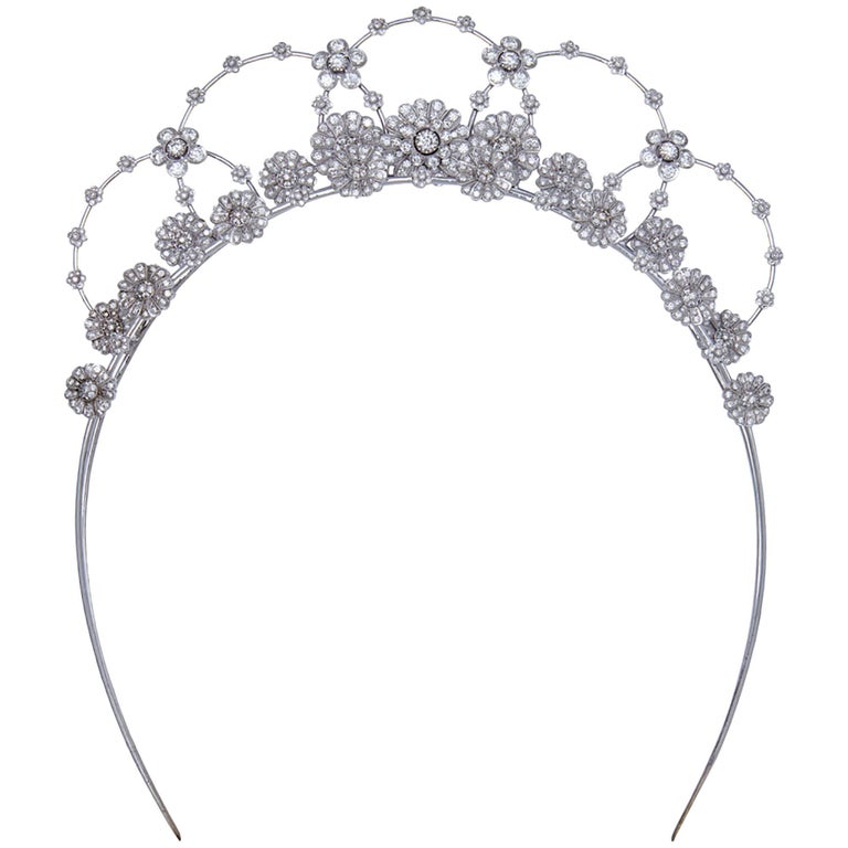 The Downton Abbey Diamond Floral Tiara worn by Lady Mary on