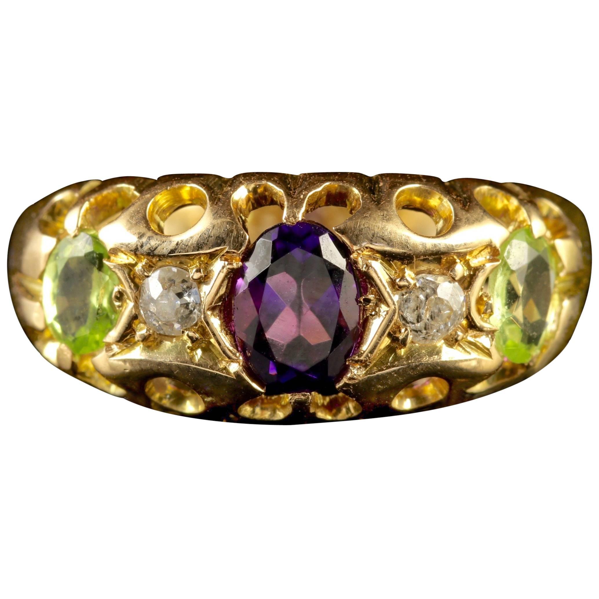 Antique 18 Carat Gold Victorian Suffragette Ring, circa 1900