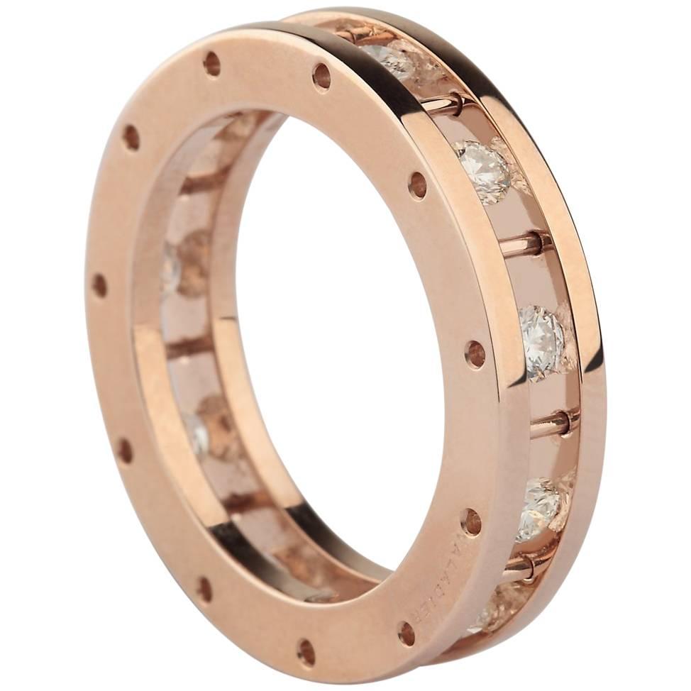 18 Karat Rose Gold, 0.93 Round Diamonds Band Ring For Sale