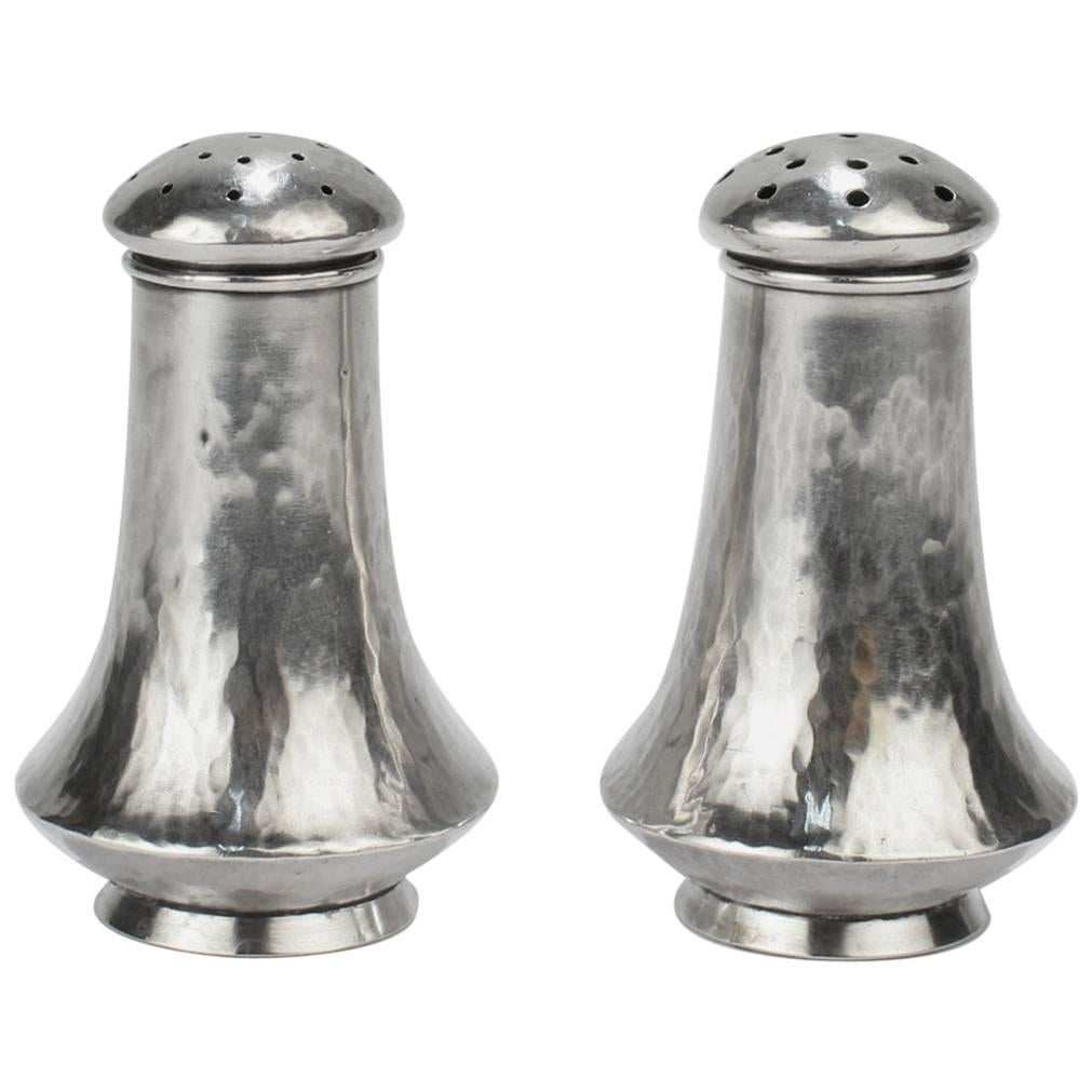 Pair of Arts & Crafts Sterling Silver Salt and Pepper Shakers, Clemens Friedell