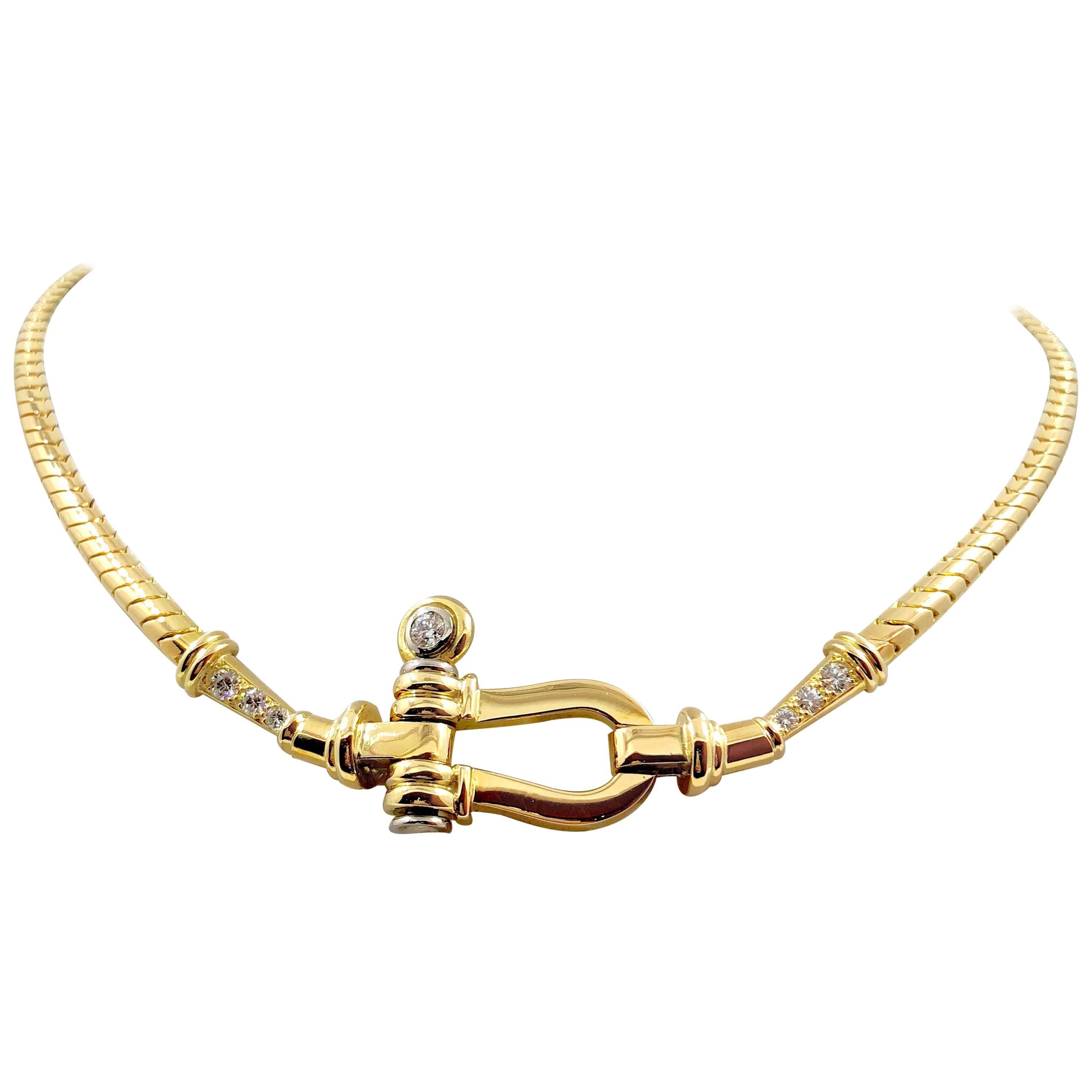 G.Minner Unique Diamond Gold Link Necklace