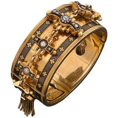 Diamonds, Cultured Pearls and 18 Karat Gold Bracelet, circa 1890, Napoleon III