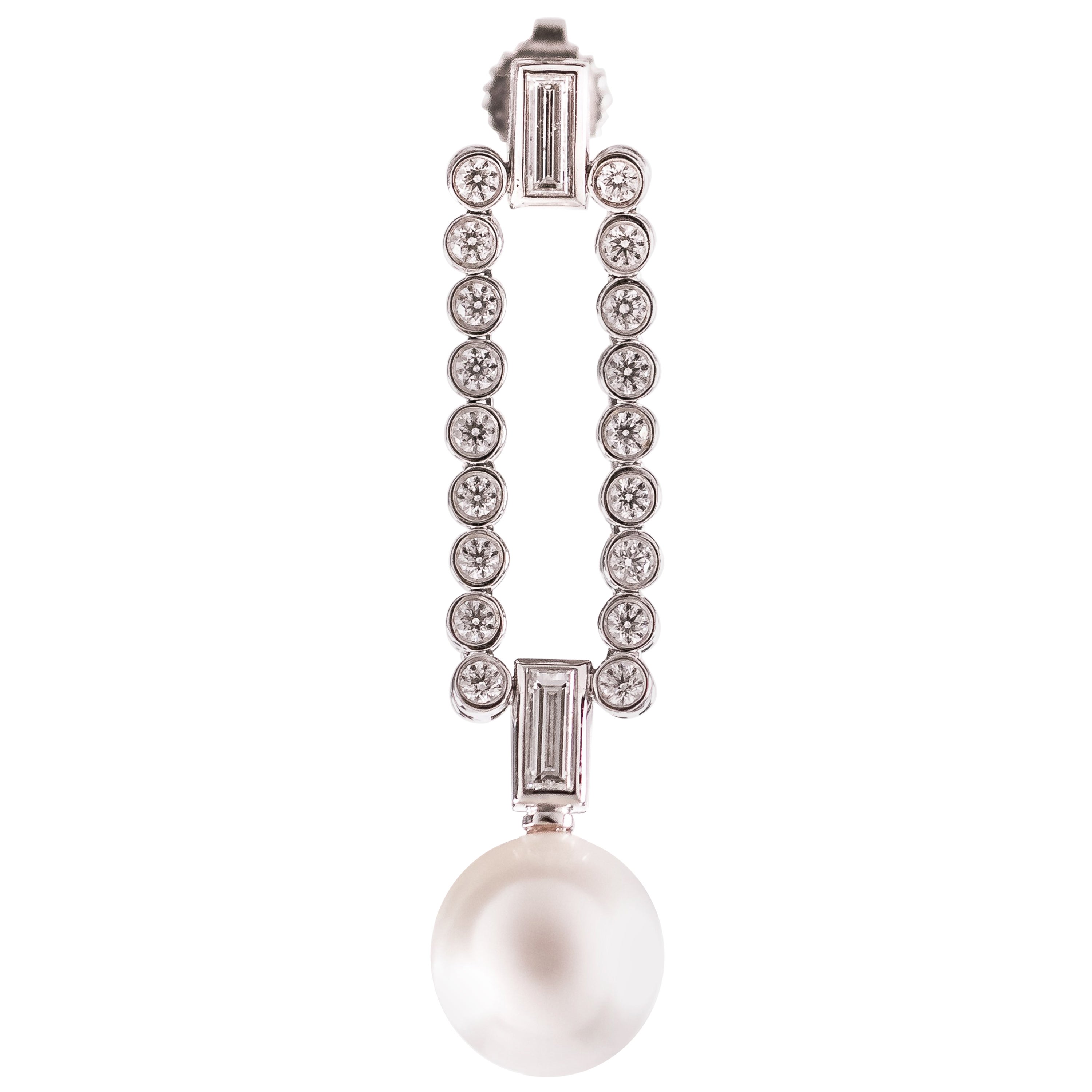 Tiffany and Co. Tahitian Pearl Diamond Gold Drop Dangle Earrings at 1stDibs