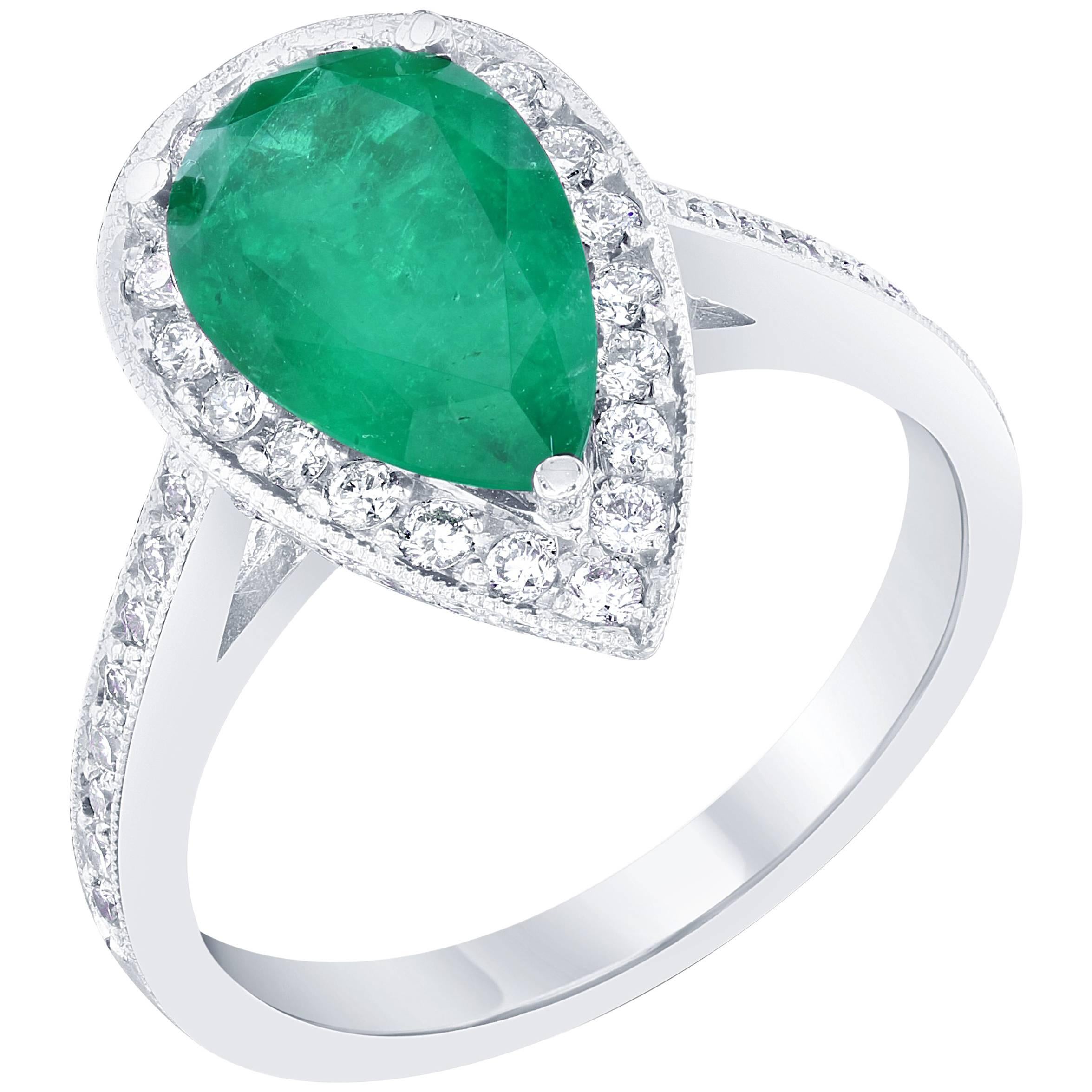 GIA Certified 2.56 Carat Emerald Diamond Engagement Ring