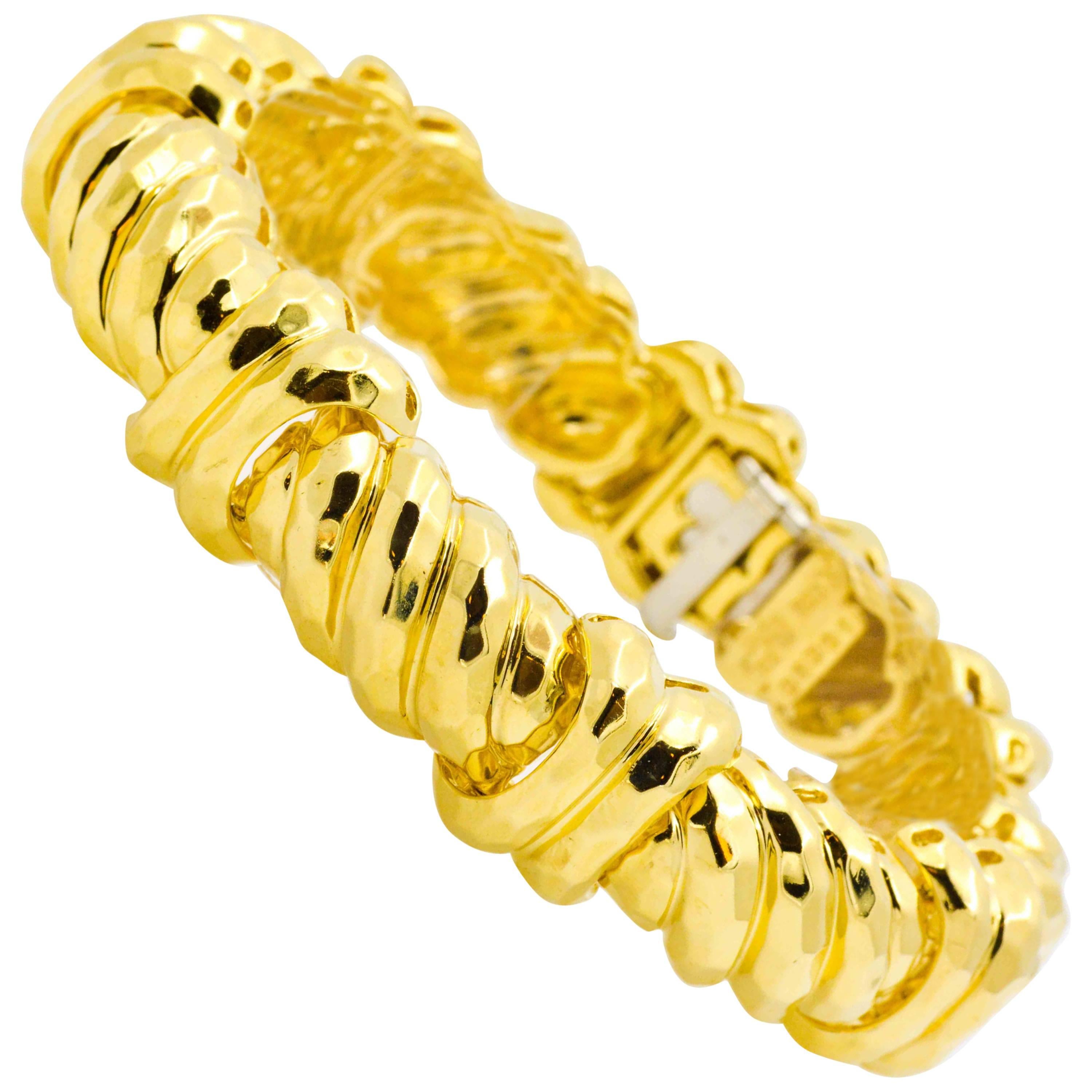Henry Dunay 18 Karat Yellow Gold Link Bracelet