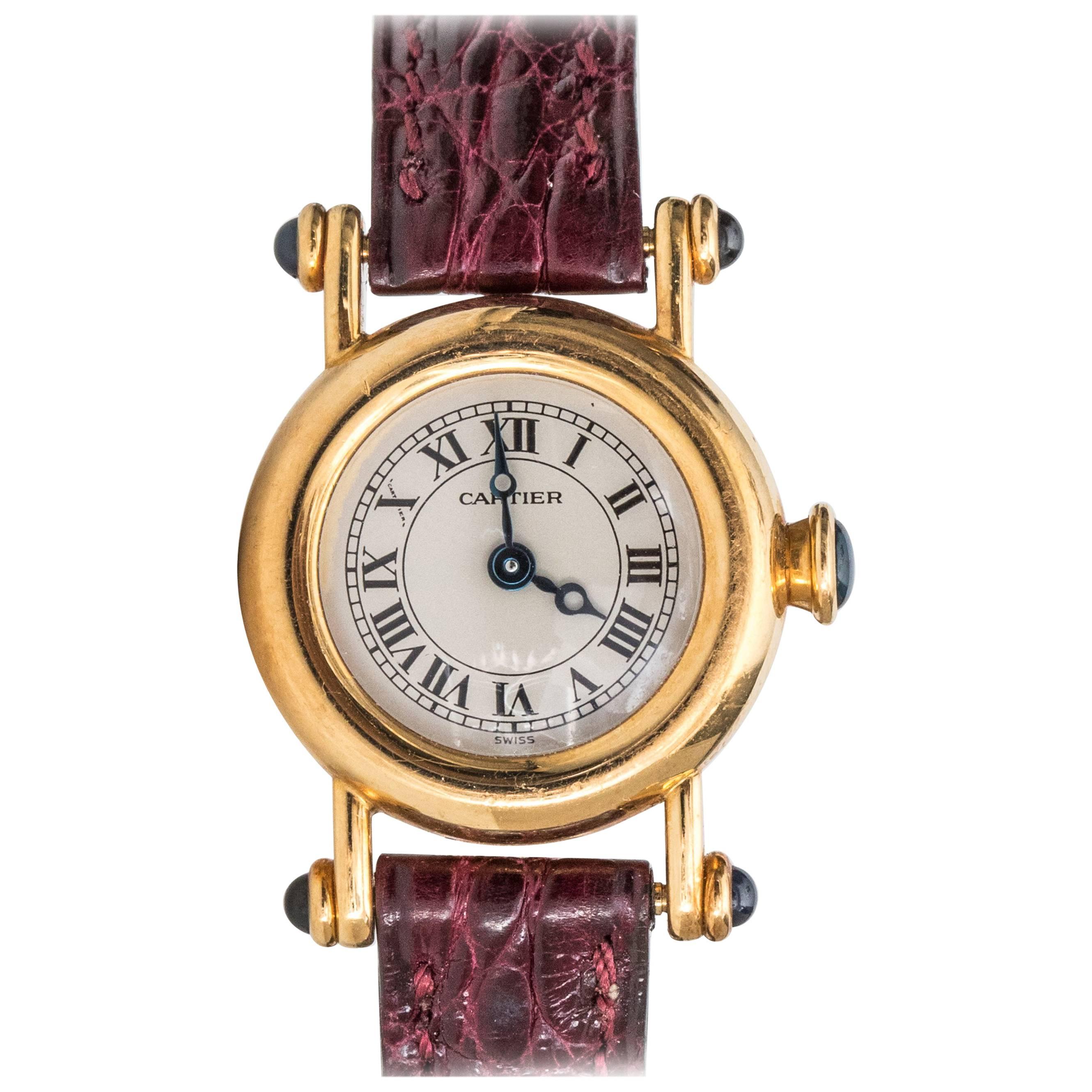 Cartier Diabolo 18 Karat Yellow Gold Quartz Wristwatch, 1980s 