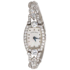 Tiffany & Co. Ladies Platinum Diamond Edwardian Manual Wristwatch