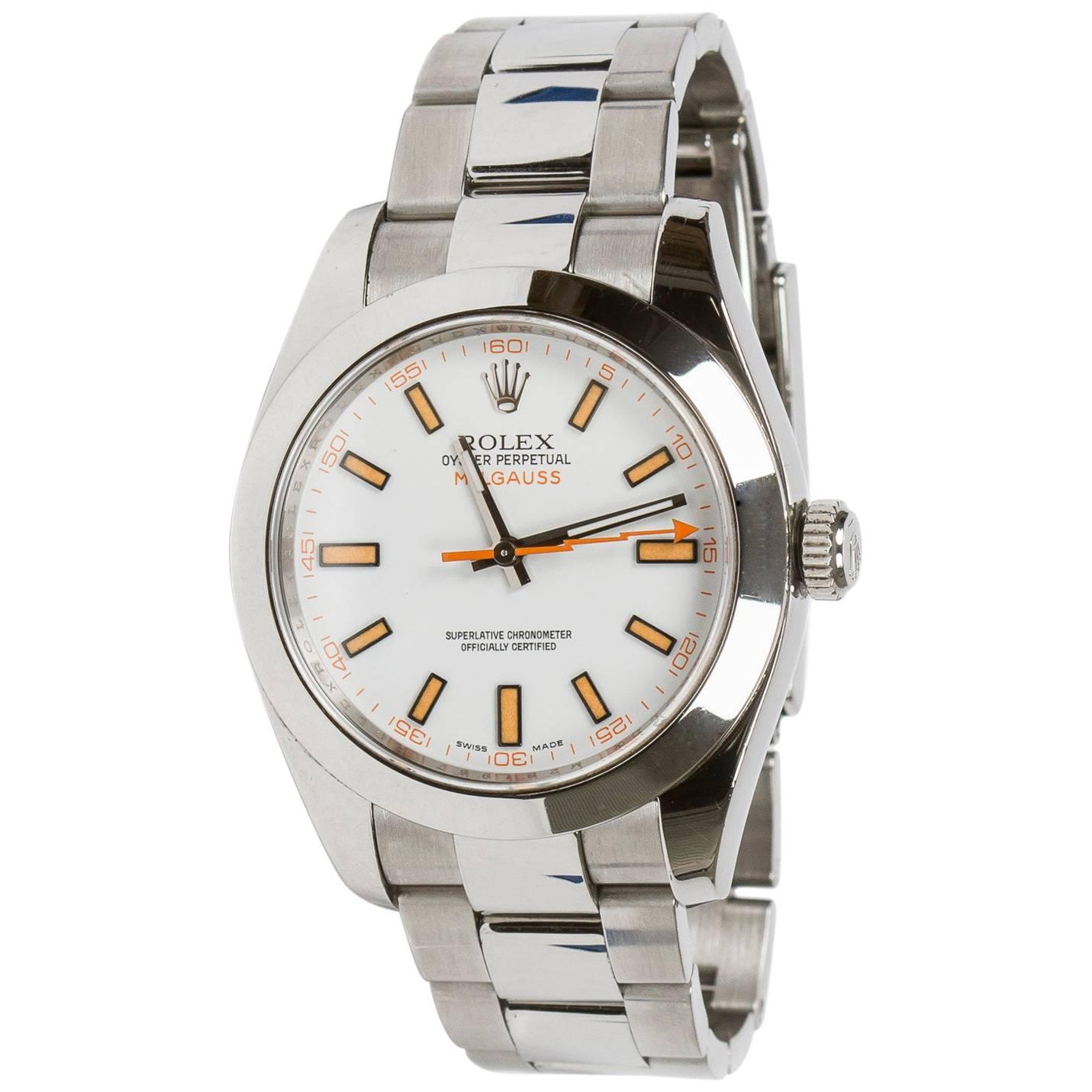 Rolex Stainless Steel Milgauss Oyster Perpetual Wristwatch