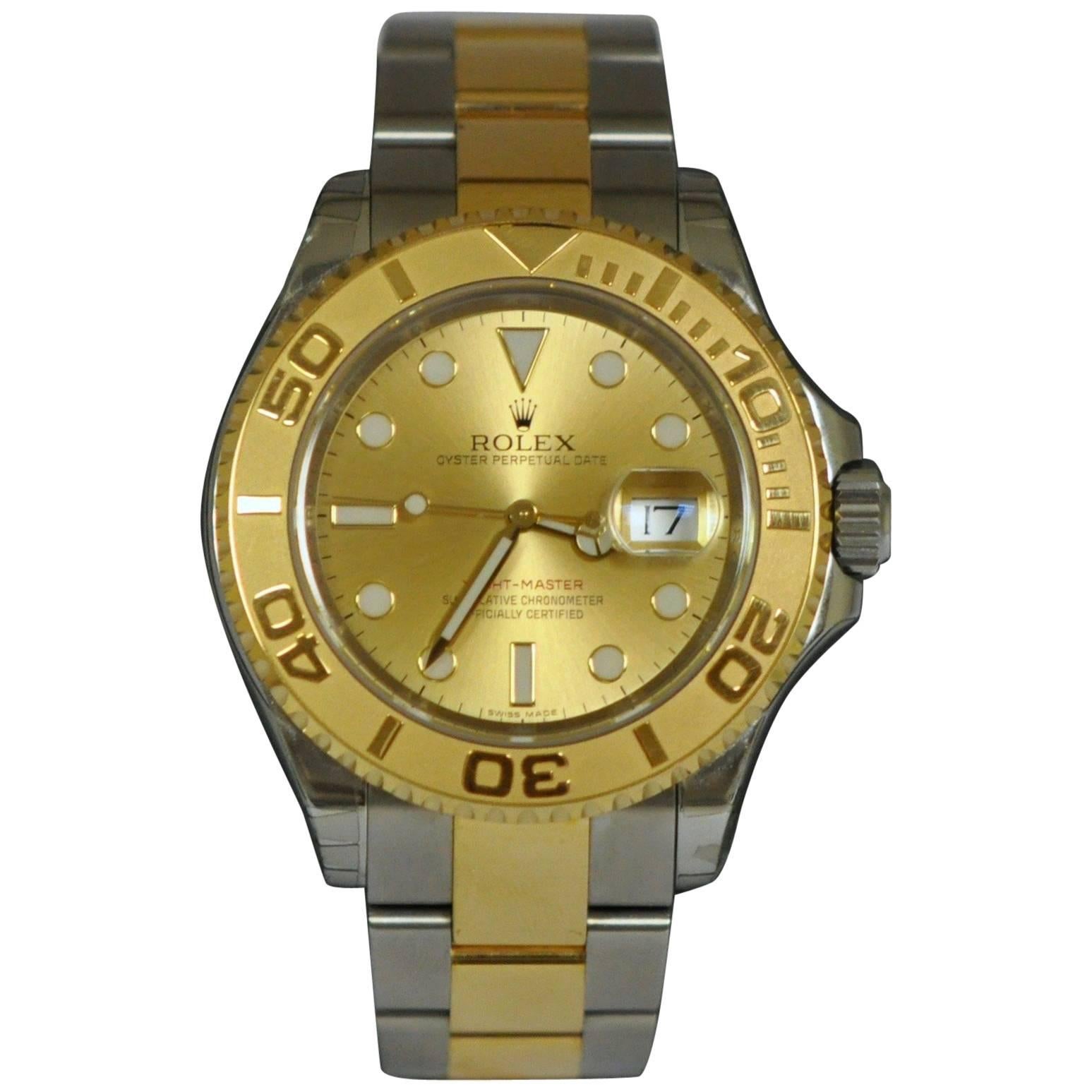 Rolex Yellow Gold Stainless Steel Yacht Master Automatic Wristwatch, 2013