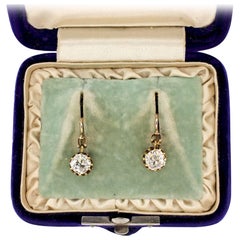 Victorian Diamond Drop Earrings with Original Antique Coach Covers