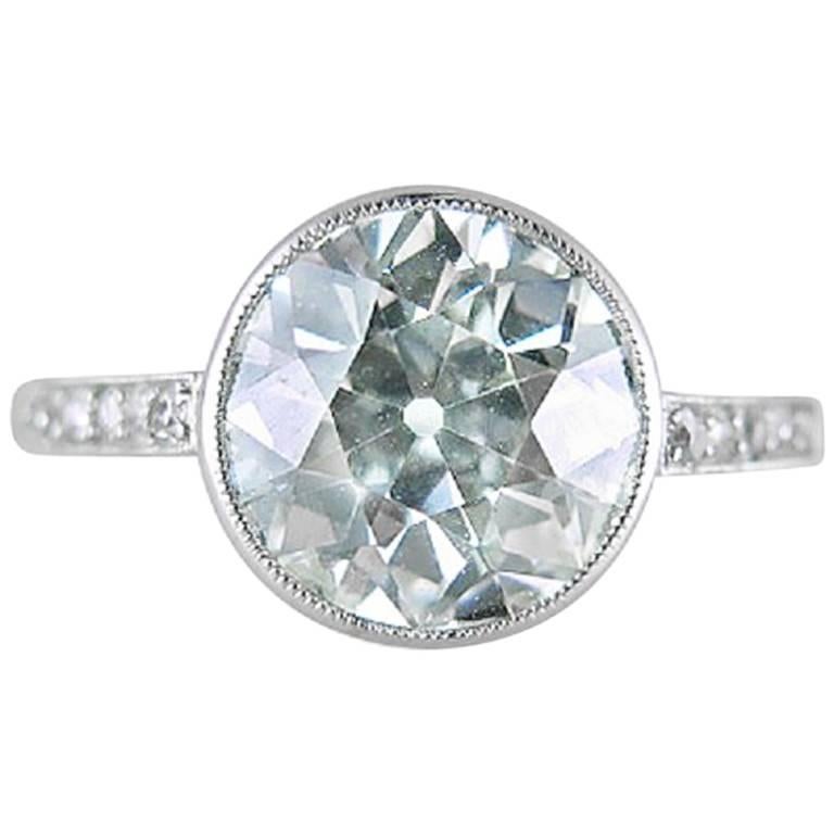 Fine Edwardian Single-Stone Old European-Cut  2.10 carat Diamond Ring For Sale