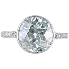 Fine Edwardian Single-Stone Old European-Cut  2.10 carat Diamond Ring