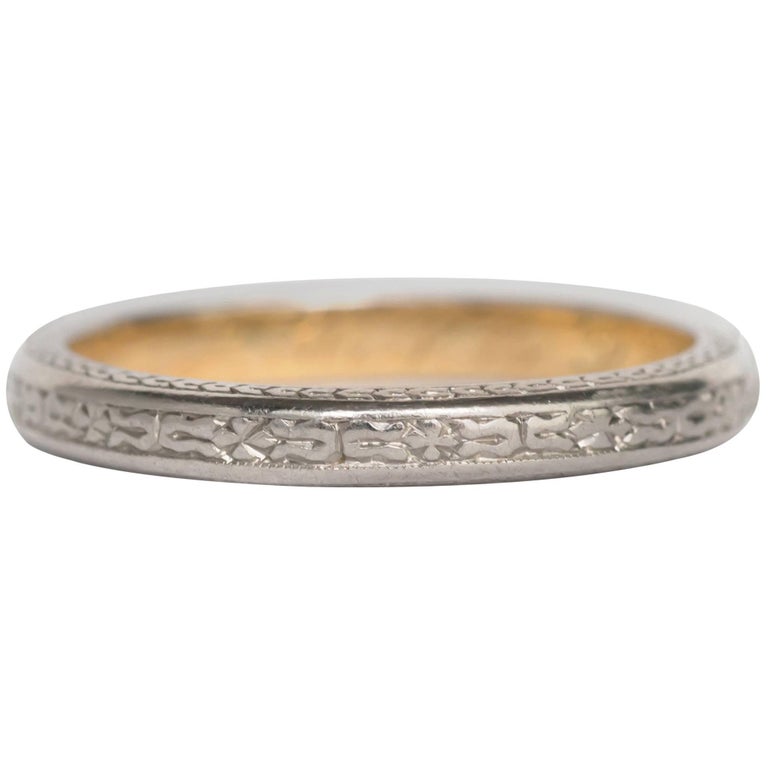Platinum And Yellow Gold Wedding Band For At 1stdibs Platinum And Yellow Gold Wedding Band For