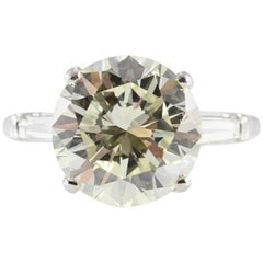 4.36 Carat Diamond Round Cut Platinum Engagement Ring