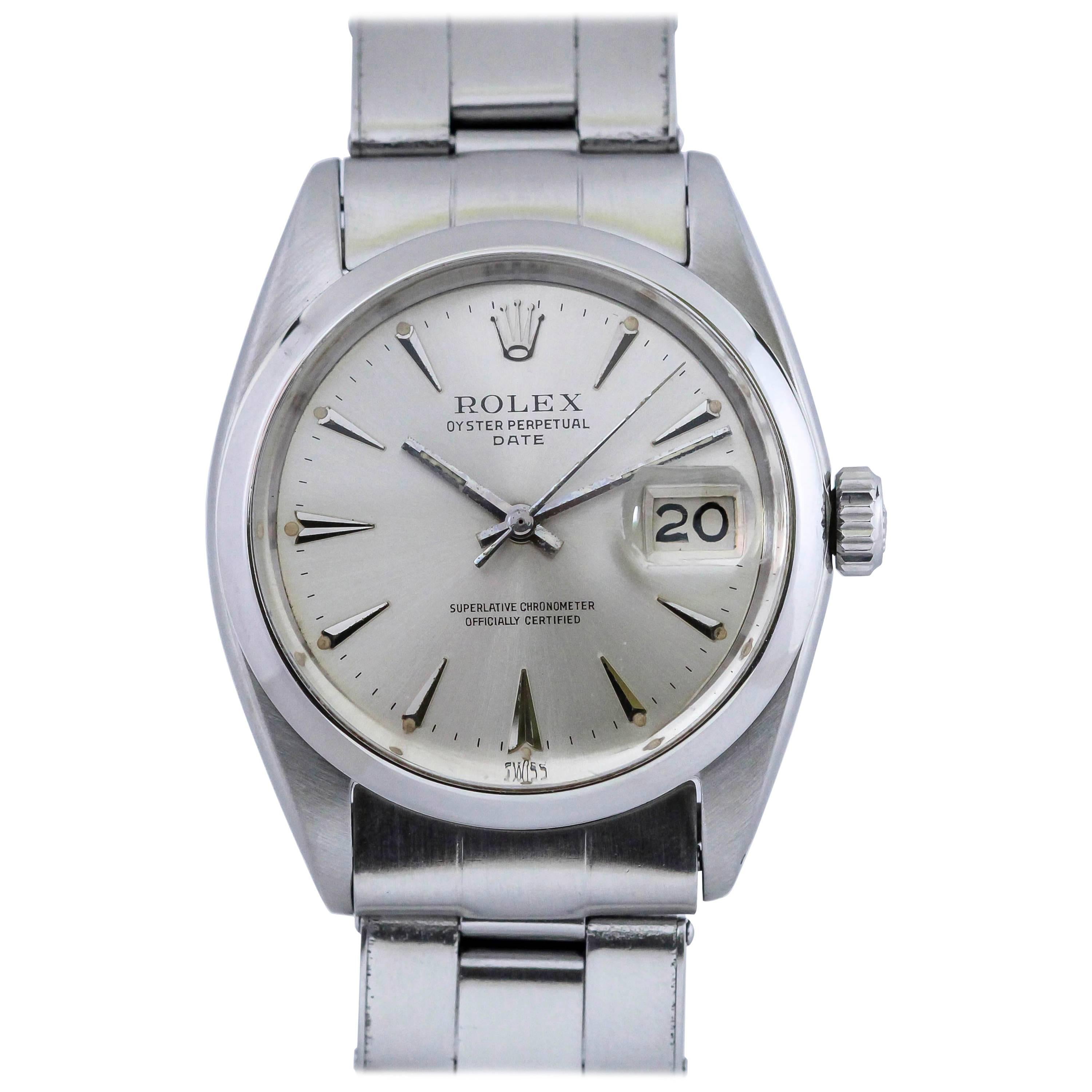 Rolex Stainless Steel Date Automatic Wristwatch Ref 1500, circa 1961
