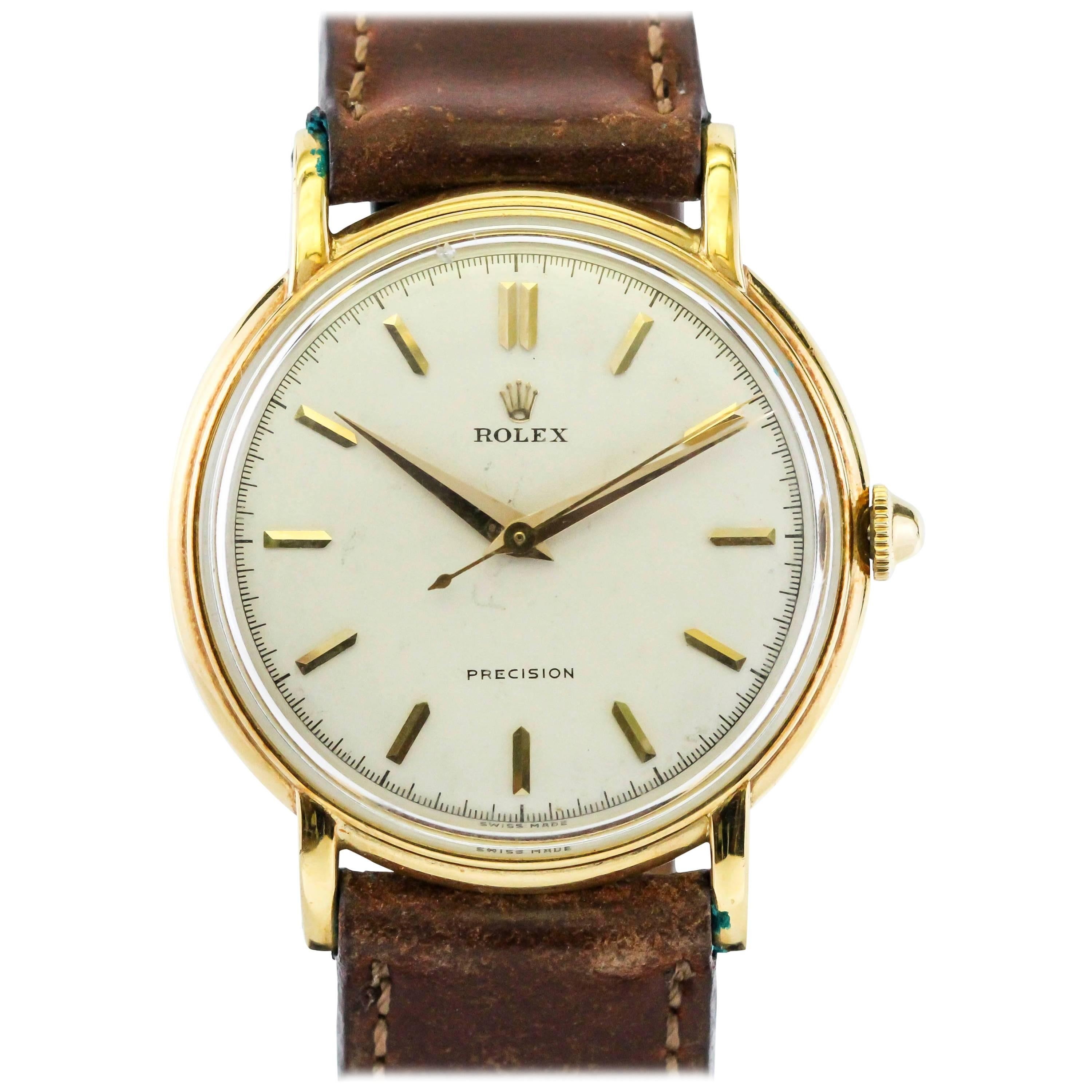 Rolex Yellow Gold Precision Manual Wind Wristwatch Ref 4222, circa 1950s