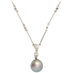 Vintage H. Stern 18 kt Tahitian South Sea Pearl Drop Necklace