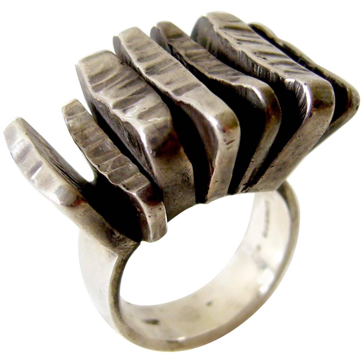 Rey Urban for A. Fausing Sterling Silver Scandinavian Street Style Ring