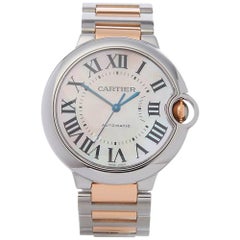Cartier Ladies Yellow Gold Stainless Steel Ballon Bleu Automatic Wristwatch