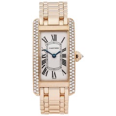 Cartier Ladies Yellow Gold Tank Americaine Quartz Wristwatch Ref W4442, 2000s Cartier Ladies Yellow Gold Tank Americaine Quartz Wristwatch Ref W4442, 2000s