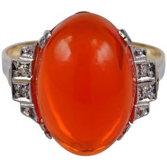 Art Deco 10.0 Carat Natural Fire Opal