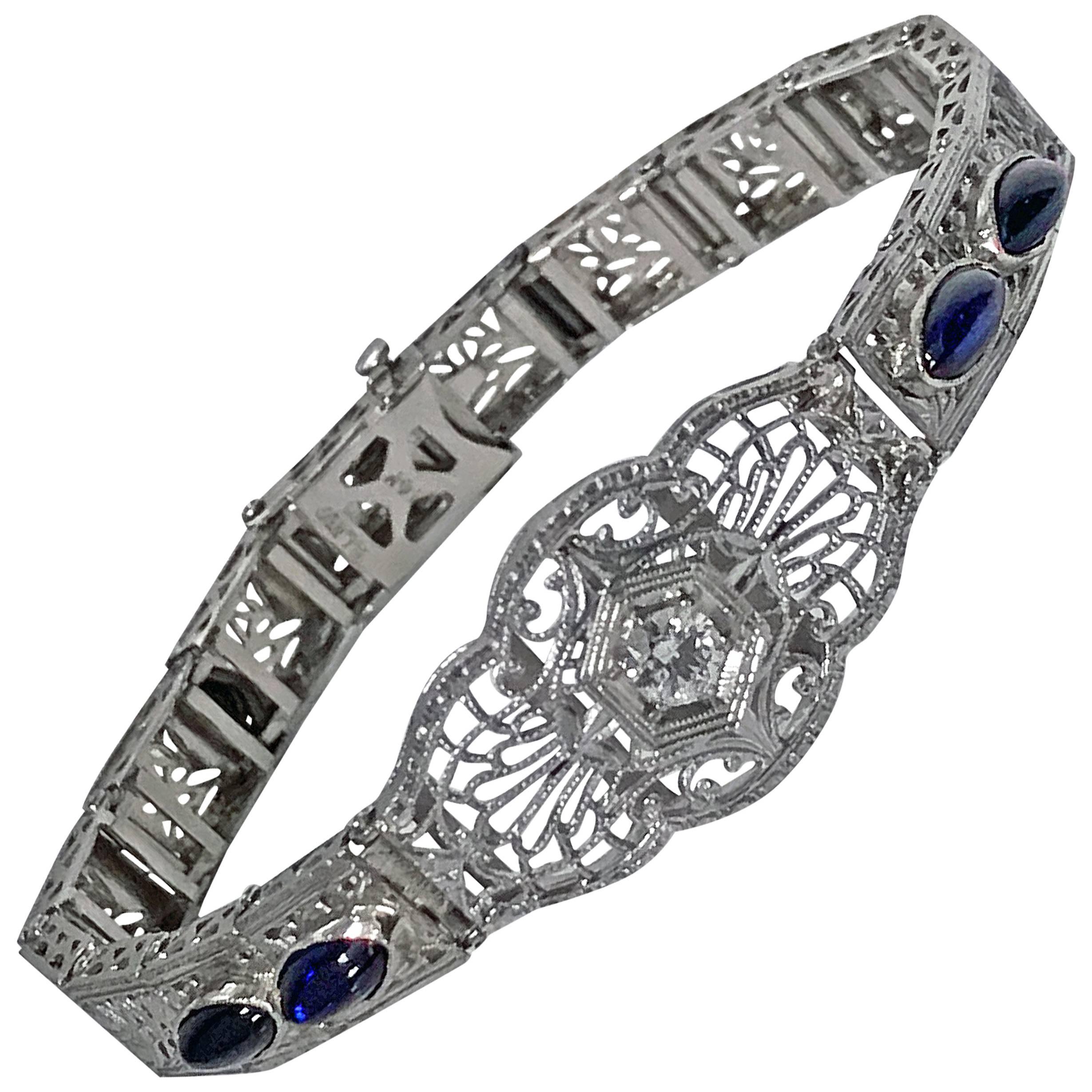 Art Deco Diamond Platinum Gold Bracelet, circa 1930