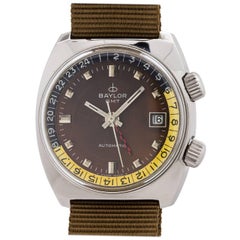 Baylor Stainless Steel Diver GMT automatic Wristwatch, circa 1970s
