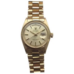 Rolex 18K Yellow Gold Champagne Dial Day-Date President Automatic Wristwatch 