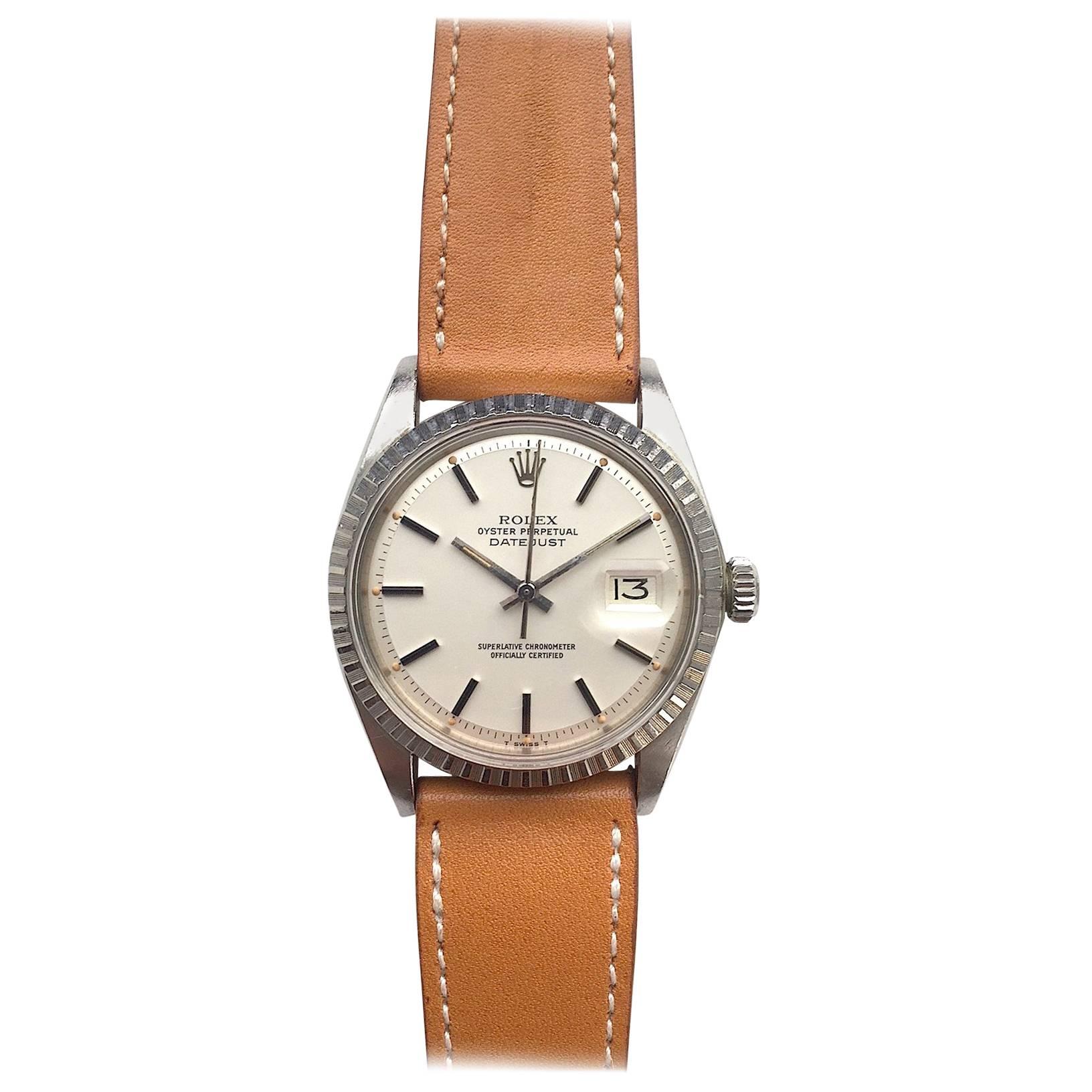 Rolex Stainless Steel Oyster Perpetual Datejust Automatic Wristwatch, 1970s 