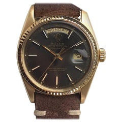 Rolex Yellow Gold Vintage Day-Date Grey Dial Automatic Wristwatch