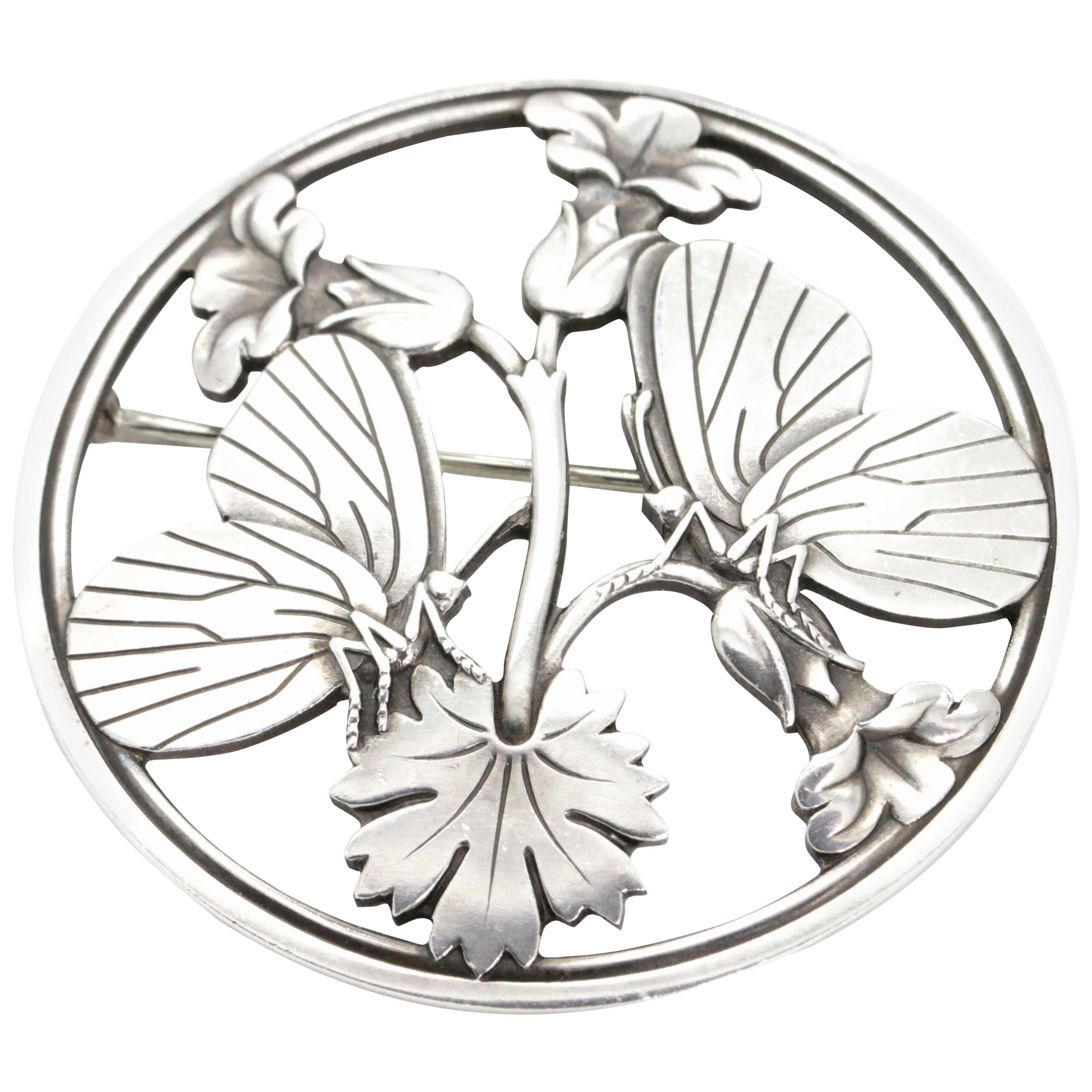 Vintage Georg Jensen Moonlight Blossom Brooch