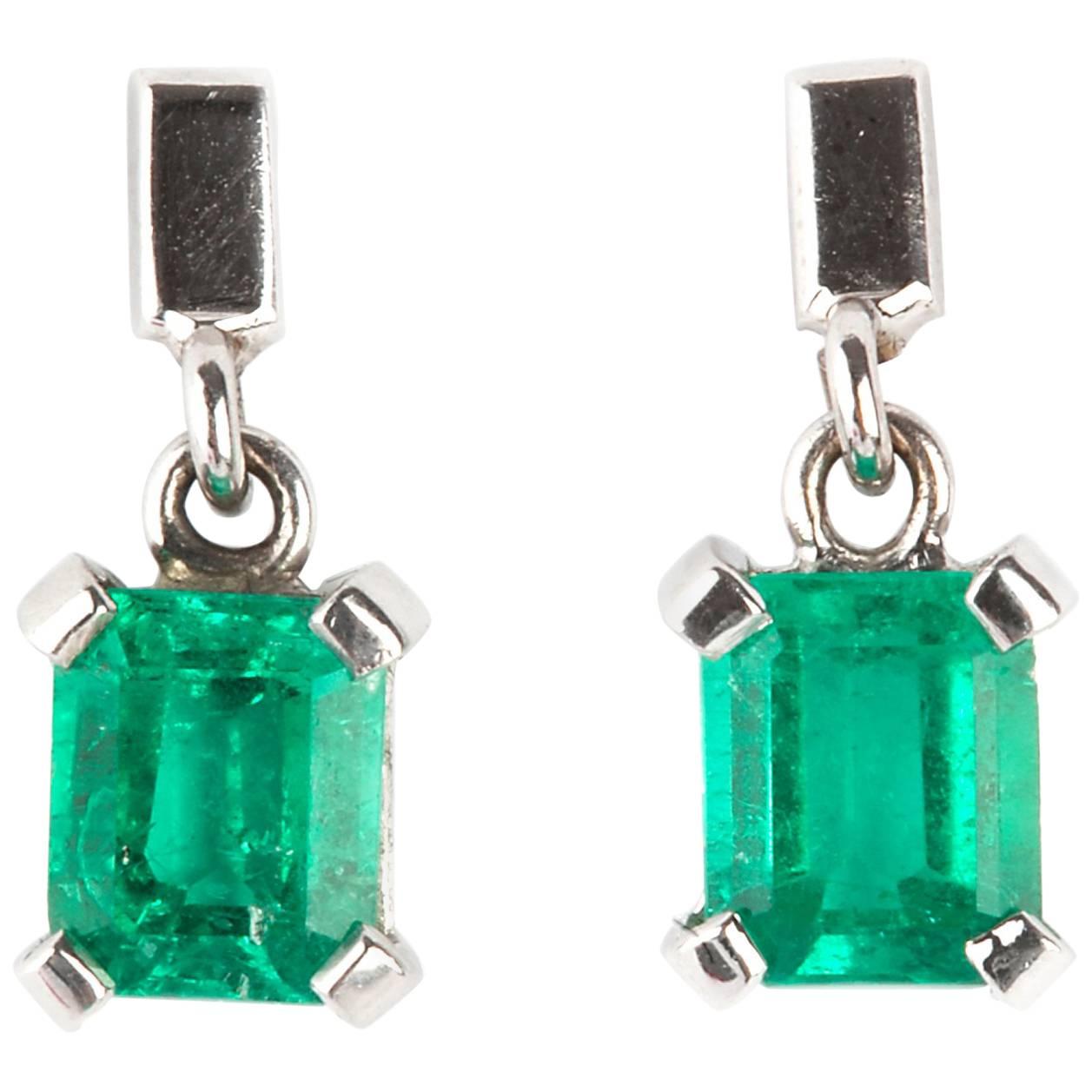 Pair of Emerald Earrings