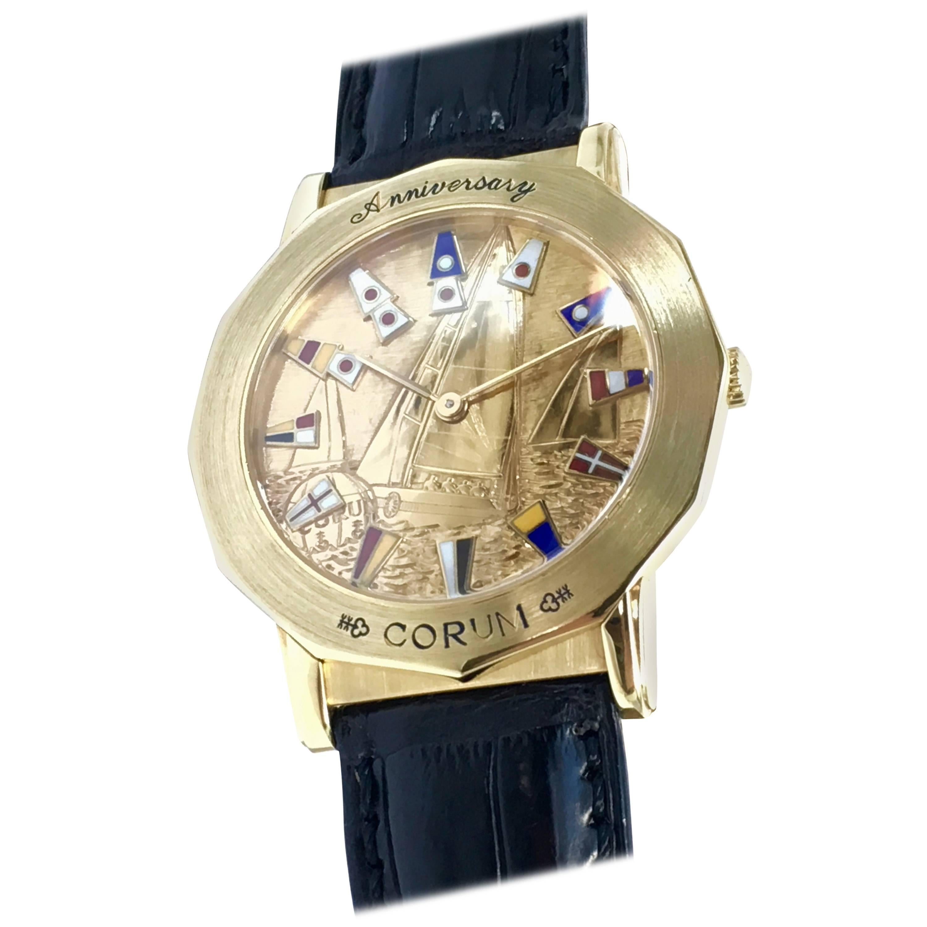 Corum Limited Edition Admirals cup in yellow gold, Edition 1995
One of the rarest Corum watches, this limited edition number 31/100 is very hard to get. It was issued in 1995 due to the 40 year anniversary of the famous Corum Admiral's Cup. Every