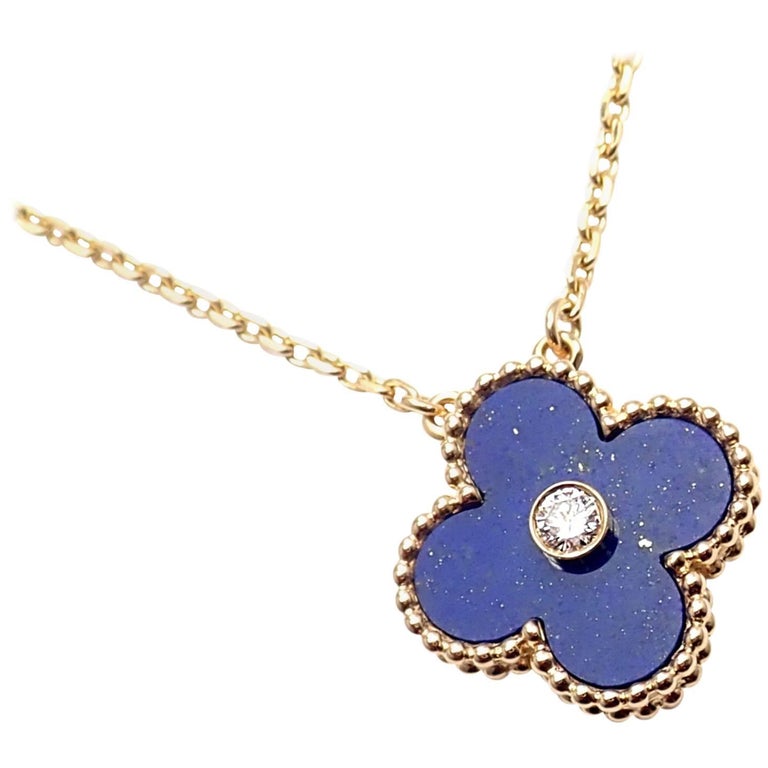 Van Cleef and Arpels Lapis Diamond Limited Edition Yellow Gold Alhambra